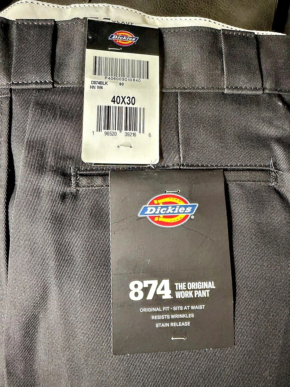 Dickies 874 Original Work Pant Black Waist 40x30